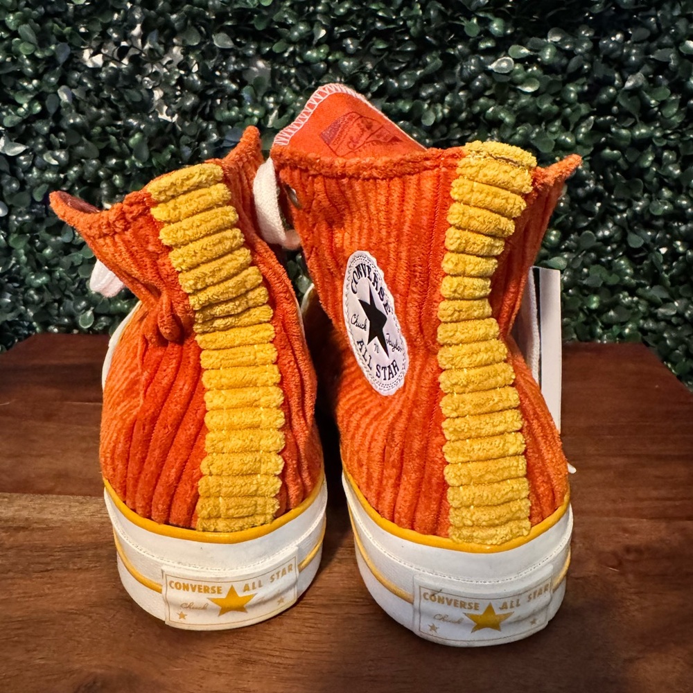 Converse All Star Chuck Corduroy Orange High Tops unisex - women size 8.5 - Picture 3 of 11